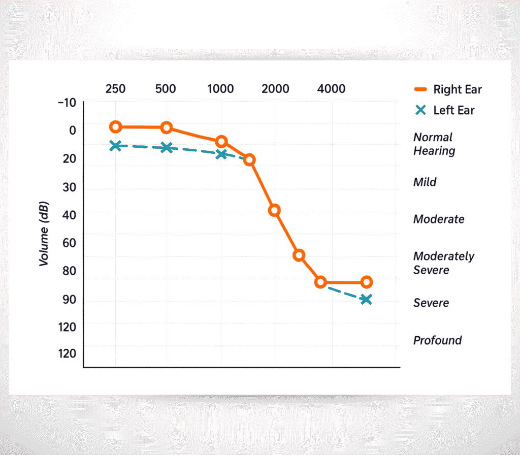 Levels of hearing loss/deafnes